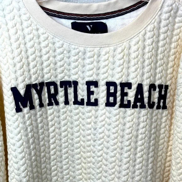 VINTAGE Cable Knit Crewneck Sweatshirt. Myrtle Beach - Picture 3 of 11